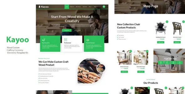 Kayoo – Wood Company Woocommerce Elementor Template Kit